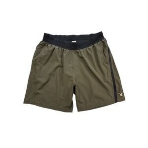 Vuori Mens Performance Shorts Olive Green Athletic Size Large V352 7"